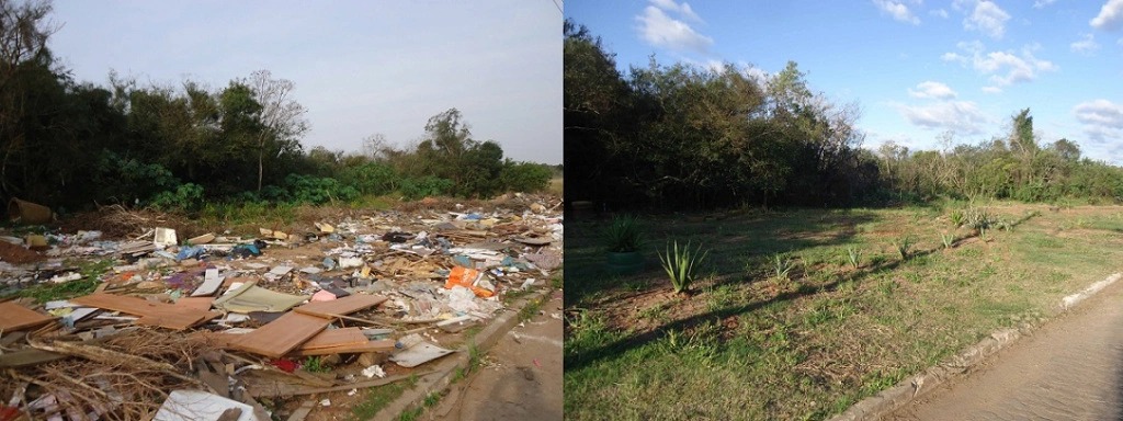 Antes e depois da ação de moradores com apoio da prefeitura. Foto: oblogdoparque/Divulgação